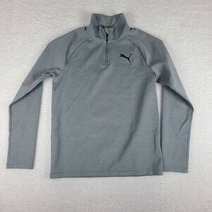 PUMA Sweater Mens Medium Gray Quarter Zip Performance‎ Tech Golf